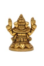 Brass Lord Ganesh Idol seated on Lotus Flower – 2’4″ Inch - Image 2
