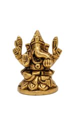 Brass Lord Ganesh Idol seated on Lotus Flower – 2’4″ Inch - Image 4