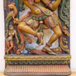 Handcrafted Wooden Apsara Wall Panel (4 feet) – Antique Dancing Wood Carving - Image 4