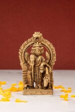 Superfine Standing Brass Dattatreya Idol with Frame- the Divine Unity – 3.5 Inch