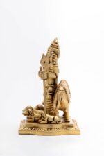 Superfine Standing Brass Dattatreya Idol – With 6 Arms – the Divine Unity – 4′ 7″ Inch - Image 4