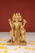 Standing Brass Dattatreya Idol – the Divine Unity – 4.5 Inch