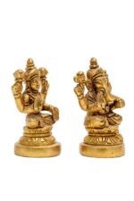 Brass Superfine Ganesh Laxmi Idol – 3.5 Inch - Image 4