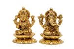 Brass Superfine Ganesh Laxmi Idol on Lotus – 3.25 Inch - Image 6