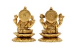 Brass Superfine Ganesh Laxmi Idol on Lotus – 3.25 Inch - Image 3