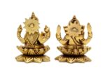 Brass Superfine Ganesh Laxmi Idol on Lotus Flower – 3.5 Inch - Image 8