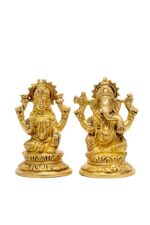 Brass Ganesh Laxmi Idol – 4.25 Inch - Image 6
