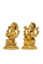 Brass Ganesh Laxmi Idol – 4.25 Inch - Image 5