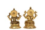 Brass Superfine Ganesh Laxmi Idol – Detailed Carving – 4.75 Inch - Image 3
