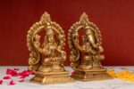 Brass Superfine Ganesh Laxmi Idol – With Frame – 5.5 Inch - Image 8