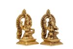 Brass Superfine Ganesh Laxmi Idol – With Frame – 5.5 Inch - Image 4