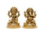 Brass Superfine Ganesh Laxmi Idol – Detailed Carving – 4.25 Inch - Image 5