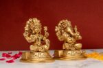 Brass Superfine Ganesh Laxmi Idol – Detailed Carving – 4.25 Inch - Image 7