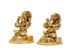 Brass Superfine Ganesh Laxmi Idol – Detailed Carving – 4.25 Inch - Image 3