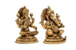 Brass Superfine Ganesh Laxmi Idol – 7.5 Inch - Image 5