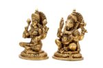 Brass Superfine Ganesh Laxmi Idol – 7.5 Inch - Image 4