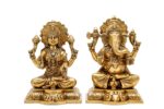Brass Superfine Ganesh Laxmi Idol – Rat and Owl Base – 7.5 Inch - Image 6