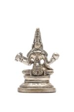 Brass Silver Coated Ganesh Laxmi Saraswati Idols – Detailed Carving – 3.15 Inch - Image 24