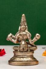 Brass Silver Coated Ganesh Laxmi Saraswati Idols – Detailed Carving – 3.15 Inch - Image 31