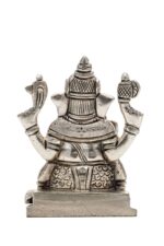 Brass Silver Coated Ganesh Laxmi Saraswati Idols – Detailed Carving – 3.5 Inch - Image 17