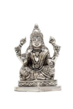 Brass Silver Coated Ganesh Laxmi Saraswati Idols – Detailed Carving – 3.5 Inch - Image 16