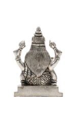 Brass Silver Coated Ganesh Laxmi Saraswati Idols – Detailed Carving – 3.5 Inch - Image 11