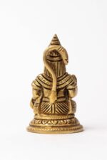 Sitting Brass Hanuman Idol – Aashirwaad Mudra with Tulsi Mala – 3 Inch - Image 6
