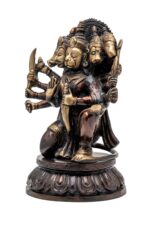 Superfine Panchmukhi Brass Hanuman Idol – Kneeling – 10 Arms – 10 Inch - Image 9