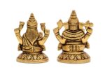 Brass Superfine Ganesh Laxmi Idol – Miniature – 2 Inch - Image 5