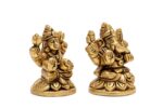 Brass Superfine Ganesh Laxmi Idol – Miniature – 2 Inch - Image 7