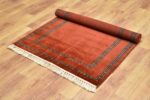 Orange Modern Hand Knotted Rug - Image 10