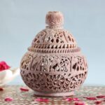 Hand Carved Soapstone Tealight Candle Holder and Lamp - Image 4