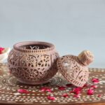 Hand Carved Soapstone Tealight Candle Holder and Lamp - Image 6