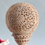 Hand Carved Soapstone Tealight Candle Holder and Lamp with Stand - Image 2
