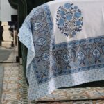 Gulmohar Blue Hand Block Print Double Bed King Size Cotton Bed Sheet - Image 13