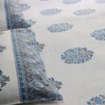 Gulmohar Blue Hand Block Print Double Bed King Size Cotton Bed Sheet - Image 11