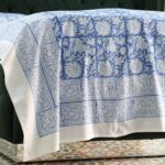 Heritage Blue Hand Block Print Double Bed King Size Cotton Bed Sheet - Image 6