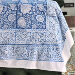 Jodhpur Blue Hand Block Print Double Bed King Size Cotton Bed Sheet - Image 3