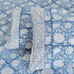 Jodhpur Blue Hand Block Print Double Bed King Size Cotton Bed Sheet - Image 7