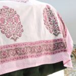 Gulbaag Pink Hand Block Print Double Bed King Size Cotton Bed Sheet - Image 5