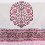 Gulbaag Pink Hand Block Print Double Bed King Size Cotton Bed Sheet - Image 6