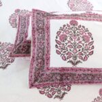 Gulbaag Pink Hand Block Print Double Bed King Size Cotton Bed Sheet - Image 9