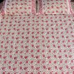 Gulabi Jaal Hand Block Print Double Bed King Size Cotton Bed Sheet - Image 3