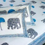 Modern Maharaja Hand Block Print Double Bed King Size Cotton Bed Sheet - Image 9