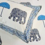 Modern Maharaja Hand Block Print Double Bed King Size Cotton Bed Sheet - Image 11