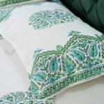 Paisley Mint Hand Block Print Double Bed King Size Cotton Bed Sheet - Image 4