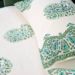 Paisley Mint Hand Block Print Double Bed King Size Cotton Bed Sheet - Image 5