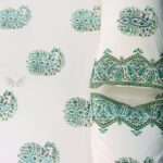 Paisley Mint Hand Block Print Double Bed King Size Cotton Bed Sheet - Image 6
