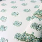Paisley Mint Hand Block Print Double Bed King Size Cotton Bed Sheet - Image 7