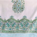 Paisley Mint Hand Block Print Double Bed King Size Cotton Bed Sheet - Image 9